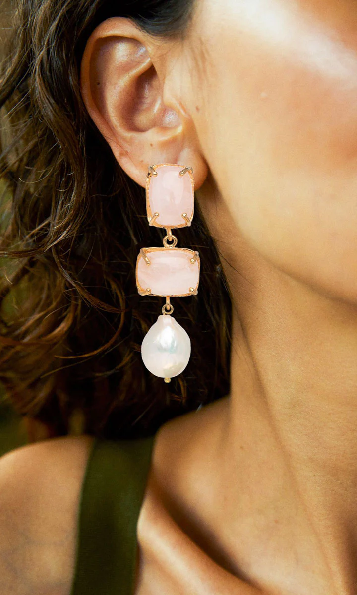 Christie Nicolaides Loren Earrings Pale Pink - Image 4