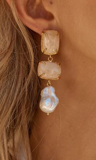 Christie Nicolaides Loren Earrings- White - Image 4