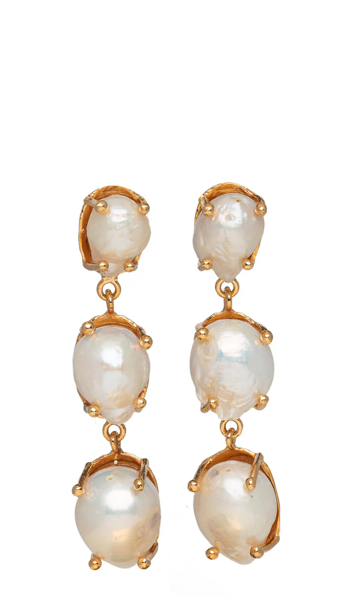 Christie Nicolaides Sandrine Gold & Pearl Earrings - Image 3