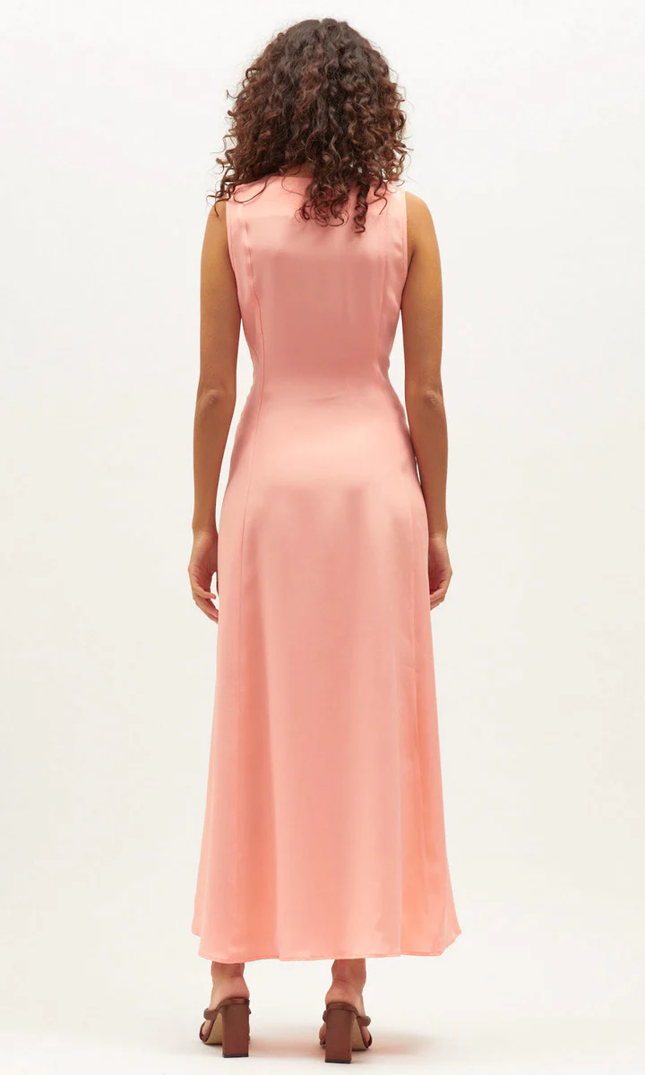 Dominique Next Lifetime Dress - Coral Silk Faille - Image 6