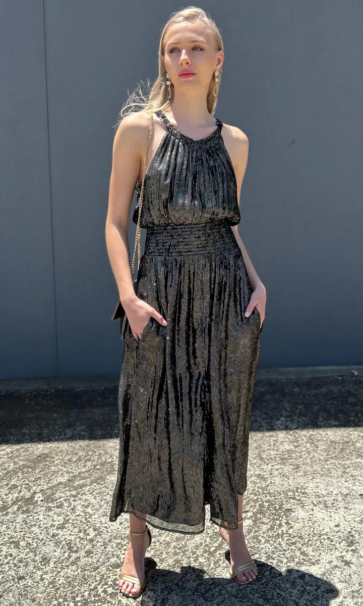 HOSS Best Life Dress - Black Lurex - Image 4