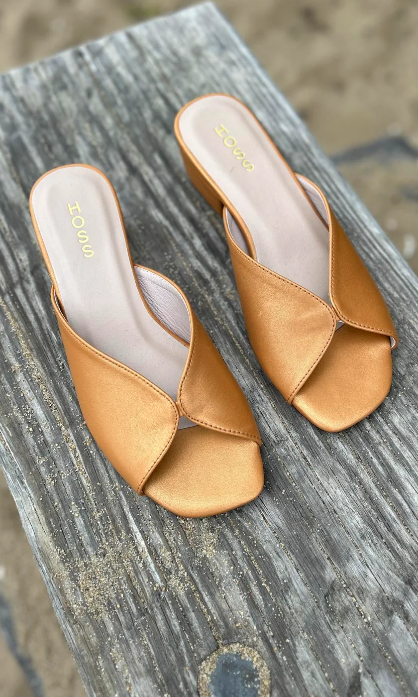 Hoss California Copper Leather Slides - Image 3