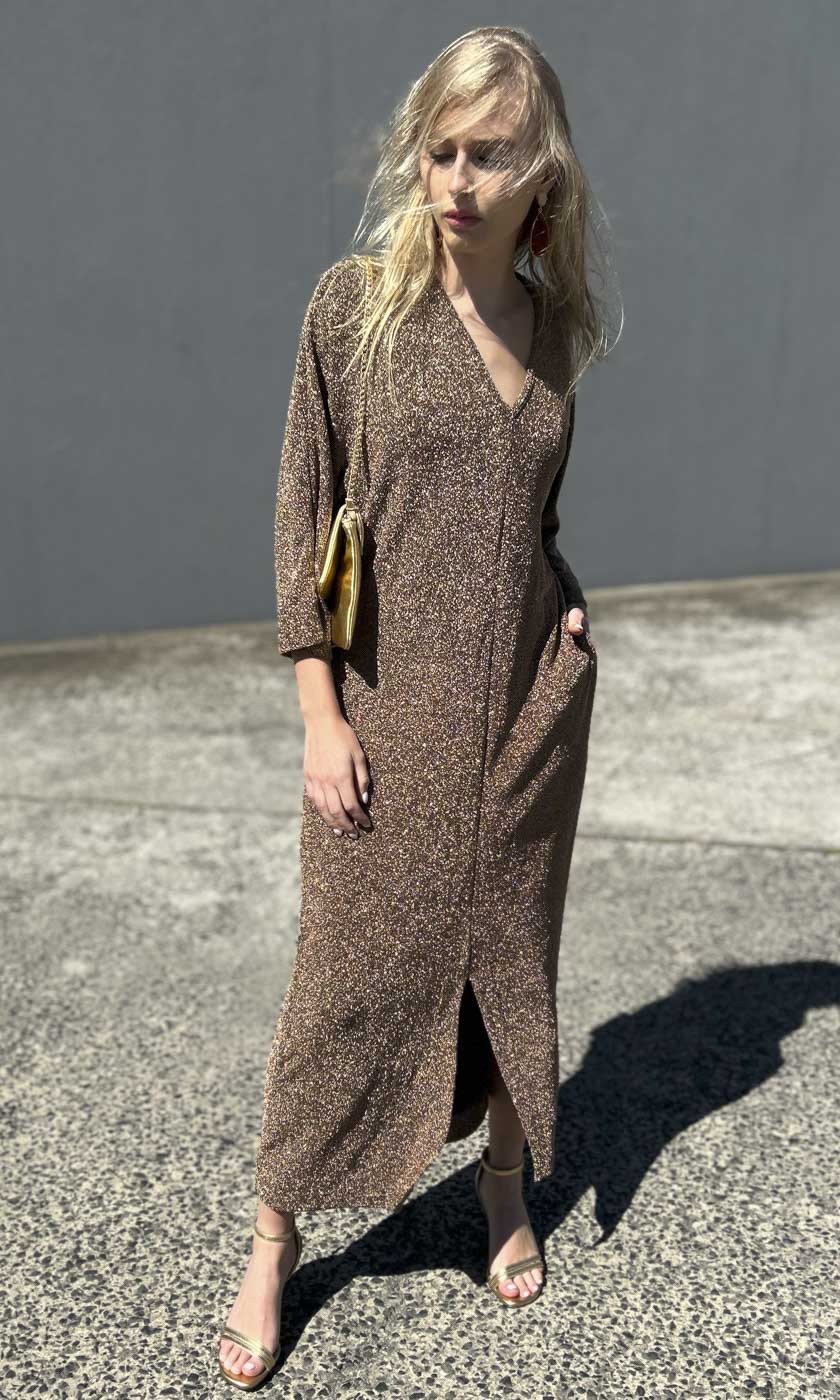 HOSS Carla Dress - Bronze - Image 3