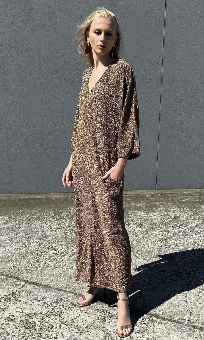 HOSS Carla Dress - Bronze - Image 5