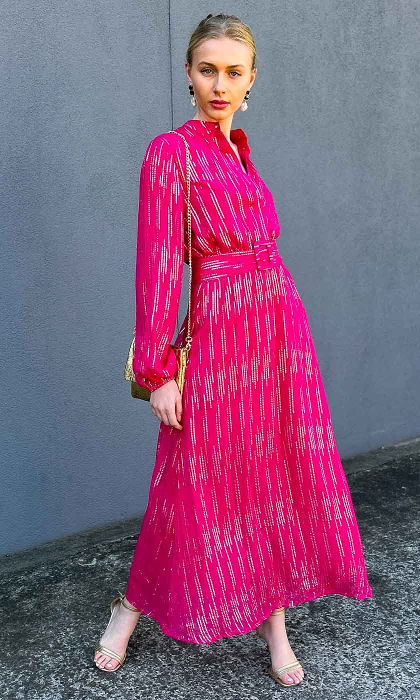 HOSS Decade Dress - Fuchsia - Image 3