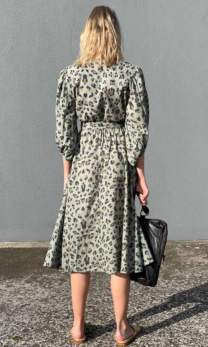 HOSS Amrita Green Animal Print Dress - Image 3