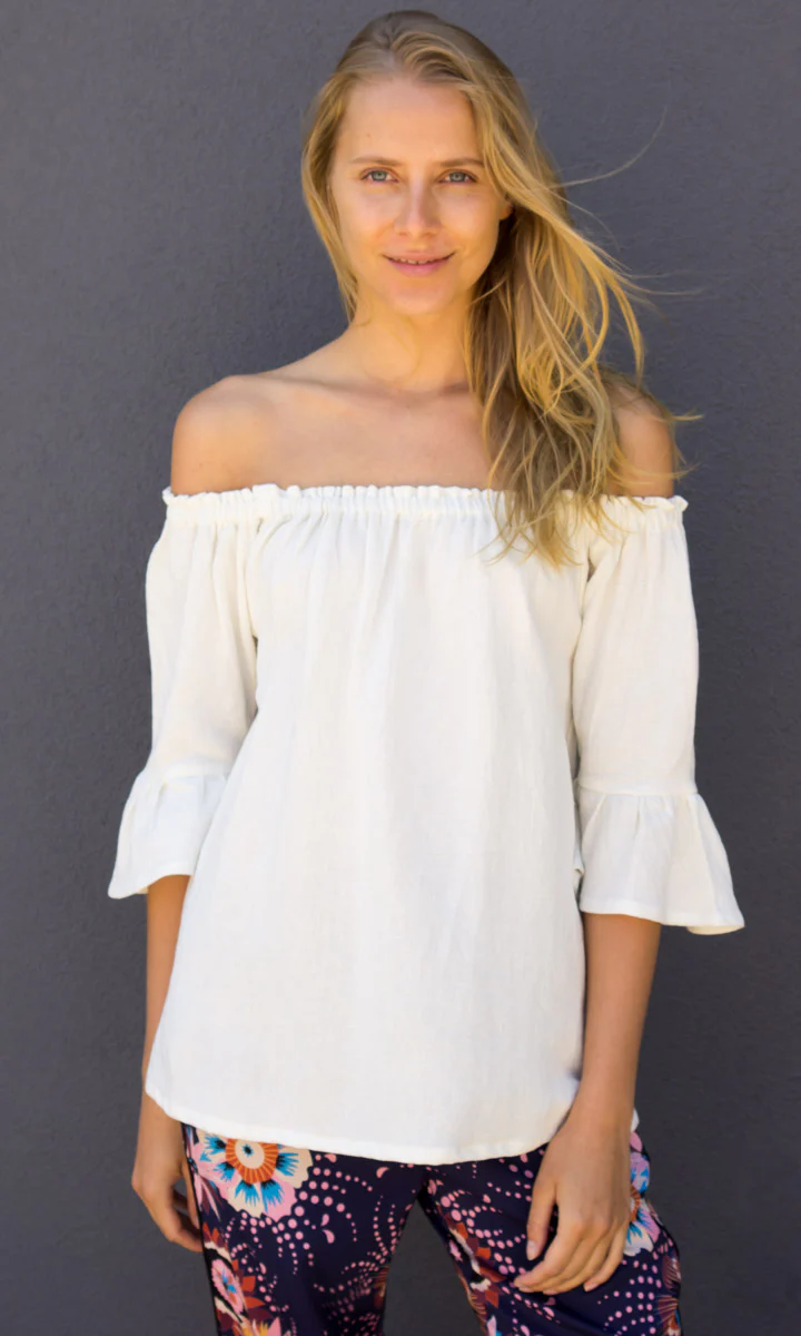 Hoss Linen Review Top - White - Image 3