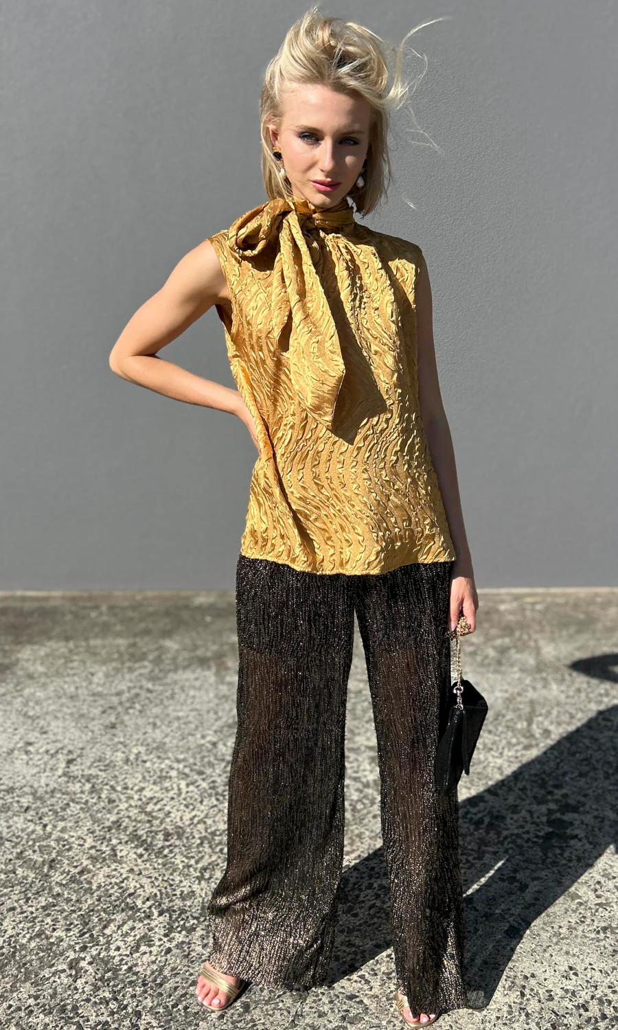 hoss Mardi Top - Brighter Crinkle  Gold - Image 5