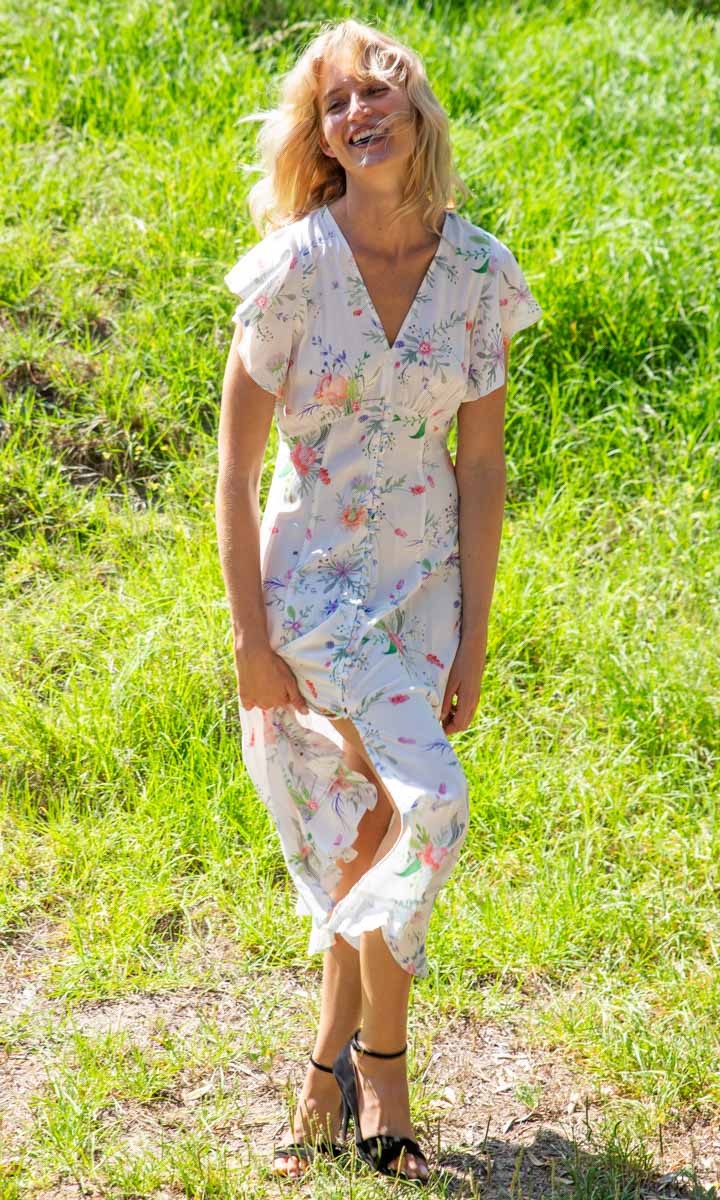 HOSS Eden Dress - White Floral Print - Image 4