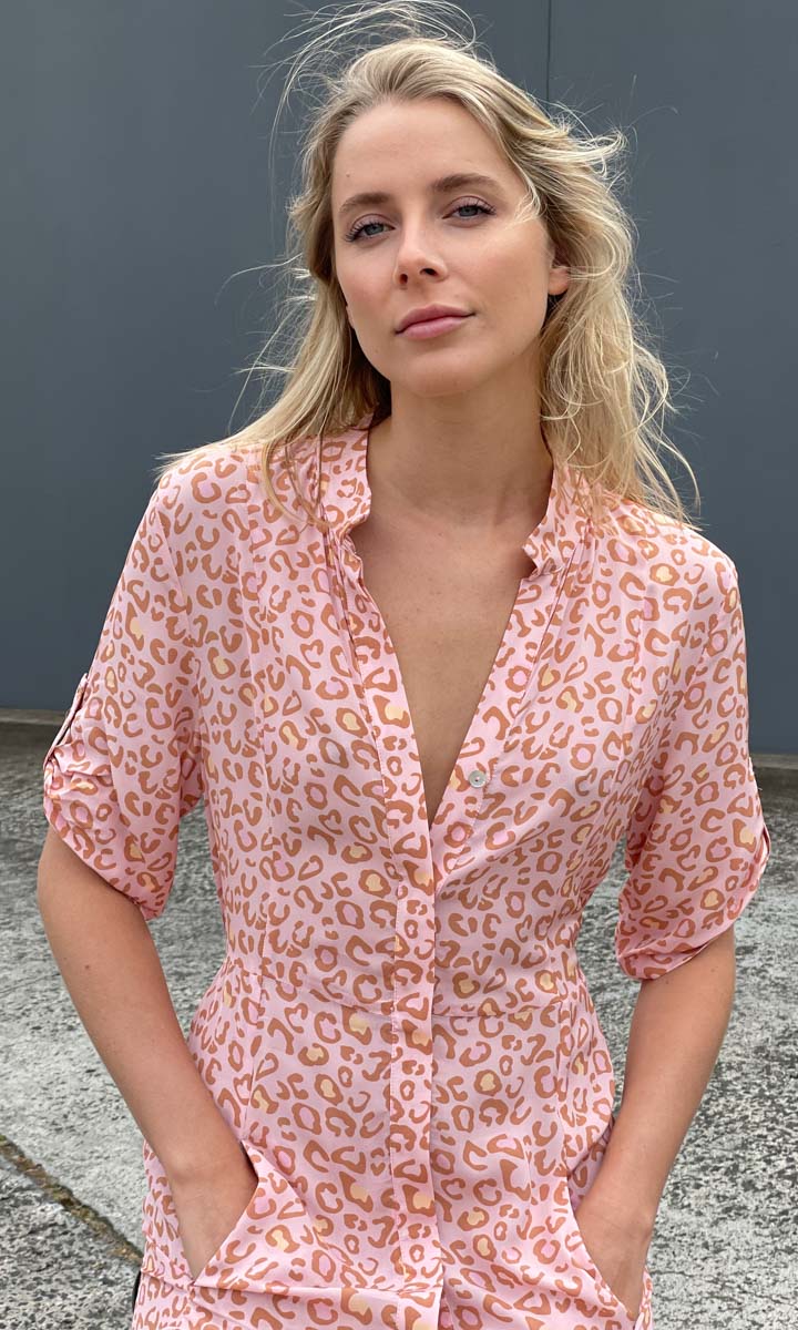 HOSS Pink Ocelot Dress - Image 3