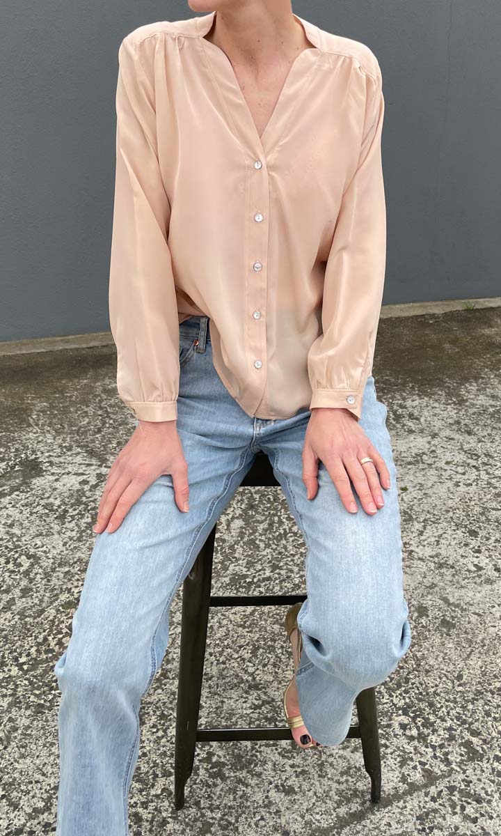 HOSS Silk Jess Shirt - Apricot - Image 3