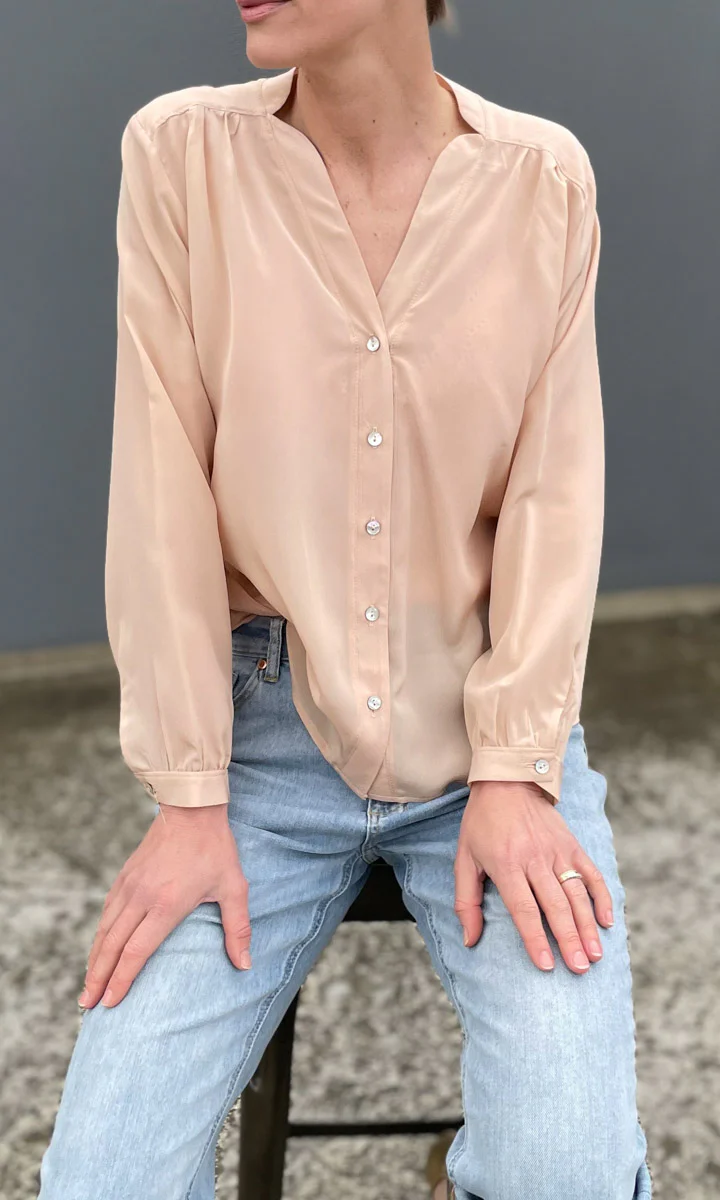 HOSS Silk Jess Shirt - Apricot - Image 4