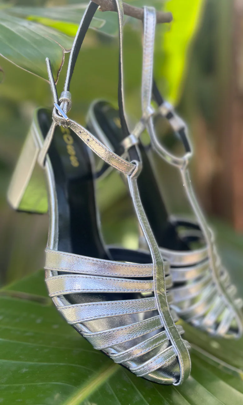 HOSS Silver Cage Block Heel - Image 3