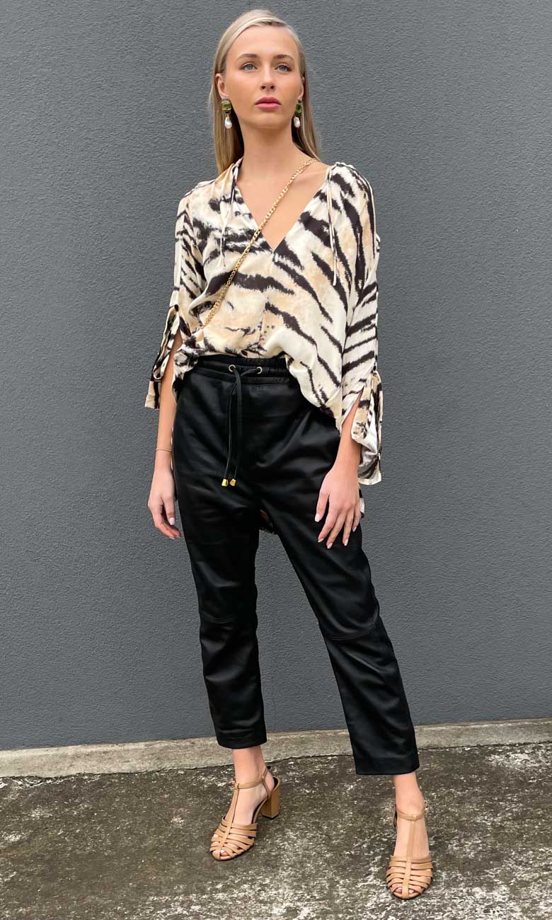 HOSS Monsoon Leather Pants - Caramel - Image 4