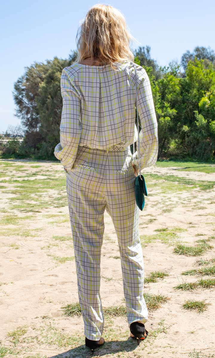 Patrizia Pepe Light check Ruffle Blouse - Image 3