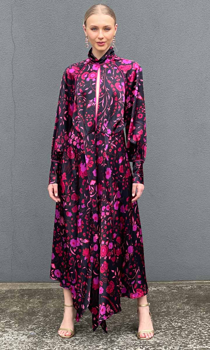 Sabina Musayev Elodia Dress - Black Floral - Image 3