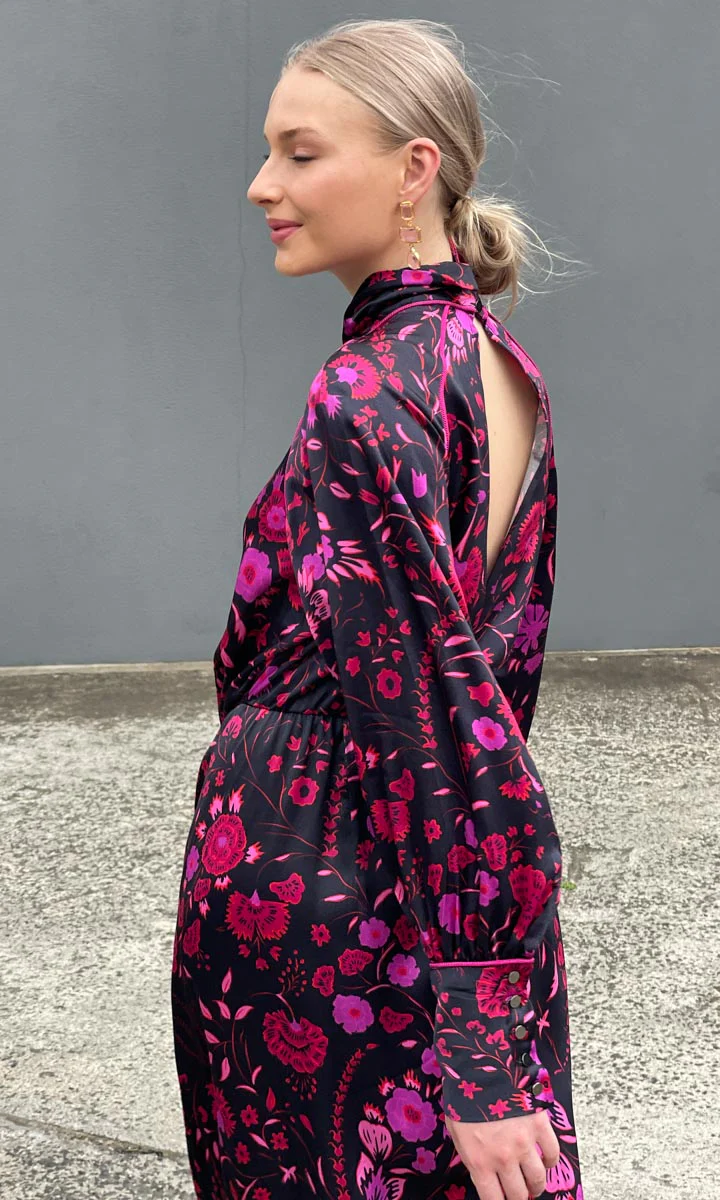 Sabina Musayev Elodia Dress - Black Floral - Image 8