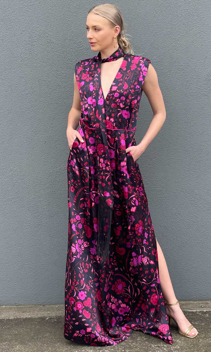 Sabina Musayev Revenna Dress - Black Floral - Image 14