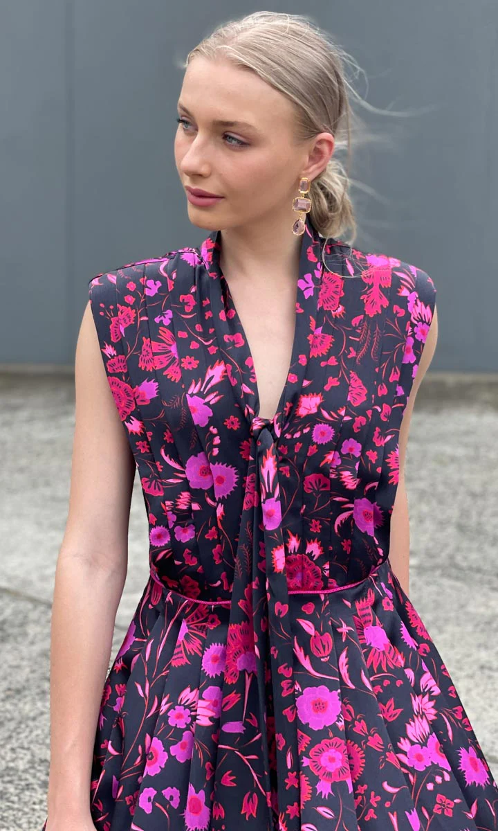 Sabina Musayev Revenna Dress - Black Floral - Image 3